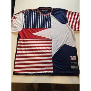 BKX Ricky Singh Brooklyn Xpress Jersey Mens 4XL Black White Red Stars Stripes